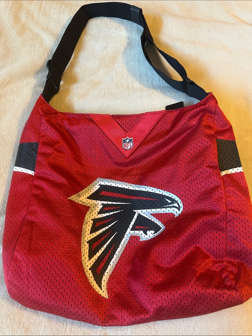 NFL Red and Black Atlanta Falcons Mesh Shoulder Tote